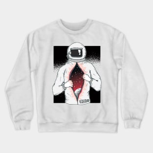 Astronaut With Universe Inside Crewneck Sweatshirt